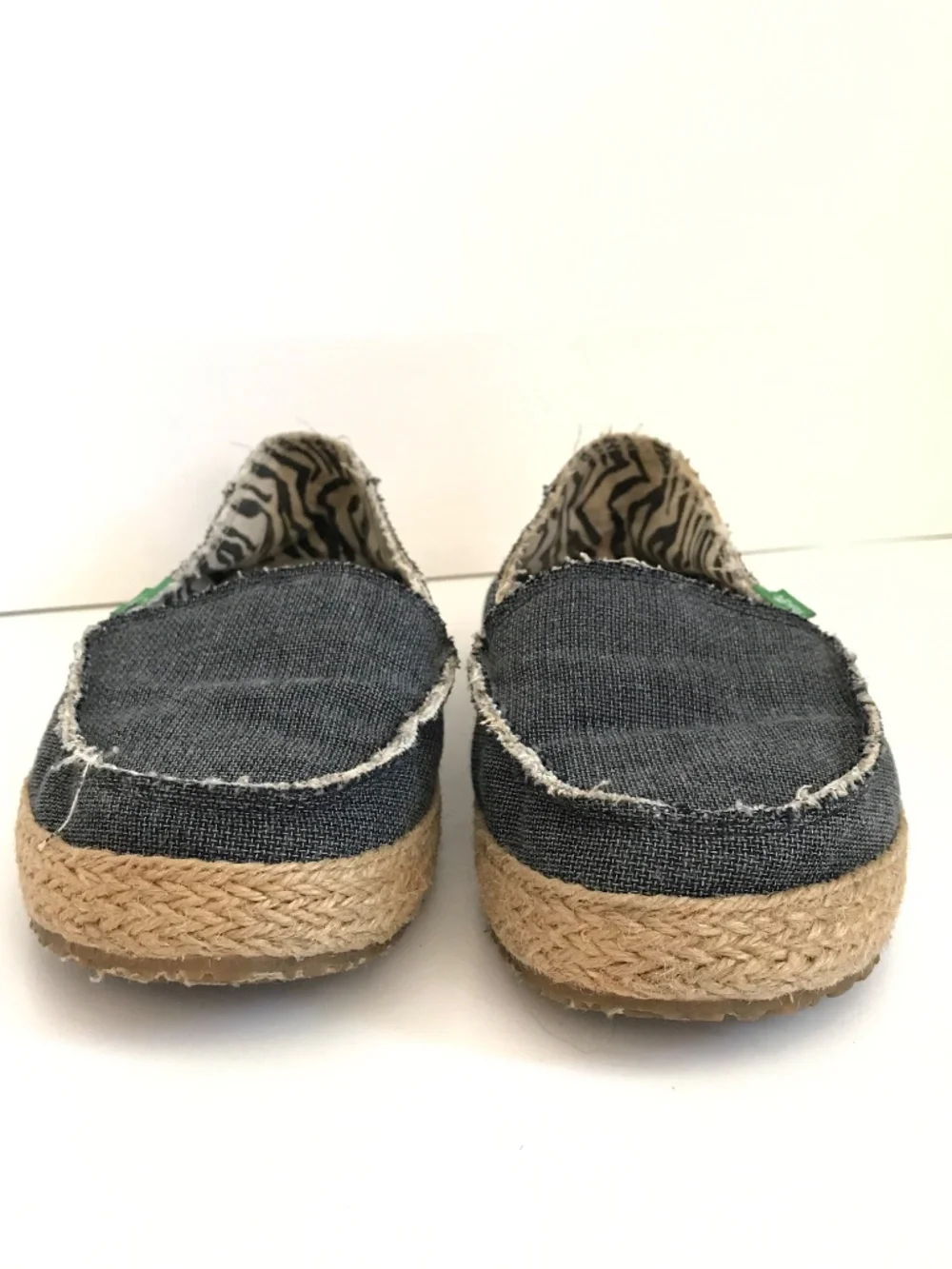 SANUK Espadrille Flats Canvas Loafers Blue Fiona Women’s Size 6